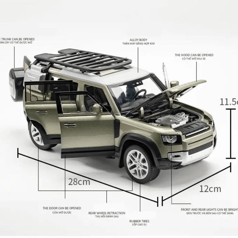 1/18 Scale Large Size Land Rover Defender 110 Die-cast Model Car