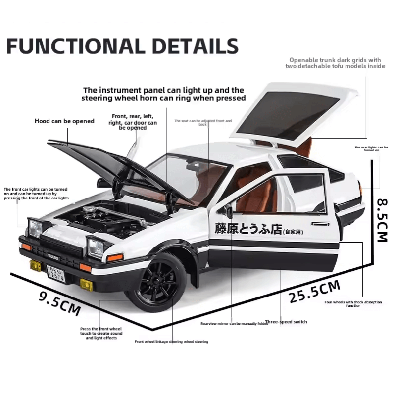 1/18 Scale Toyota AE86 TRUENO Die-cast Model Car