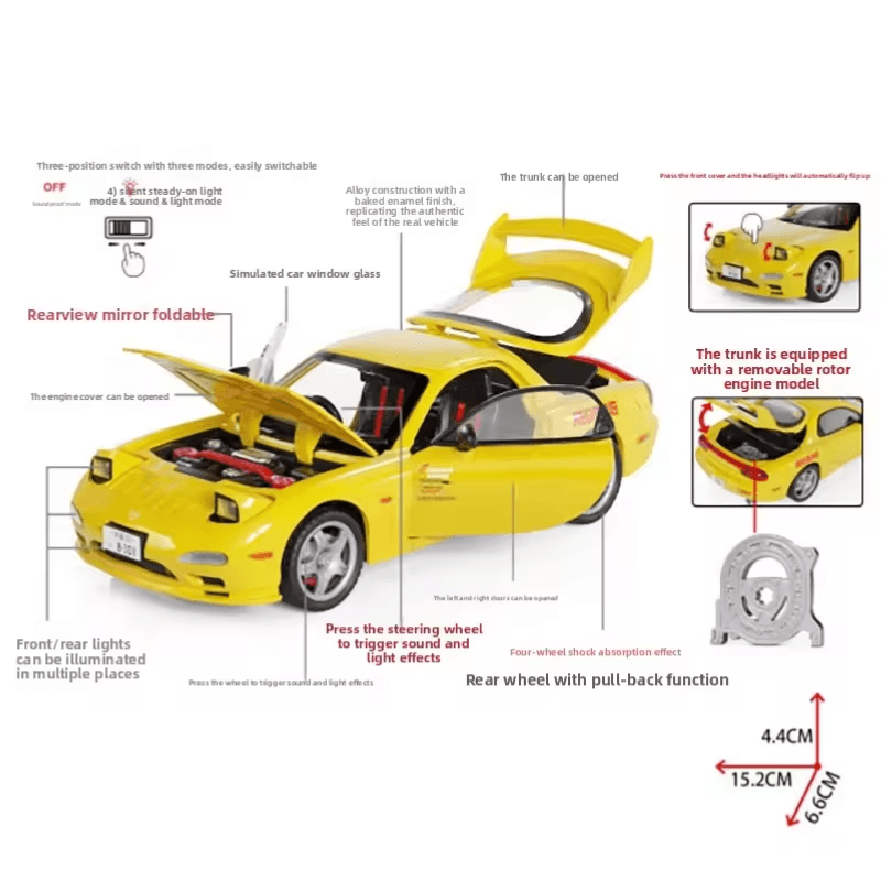 1/28 Scale Mazda RX7 FD Die-cast Model Car
