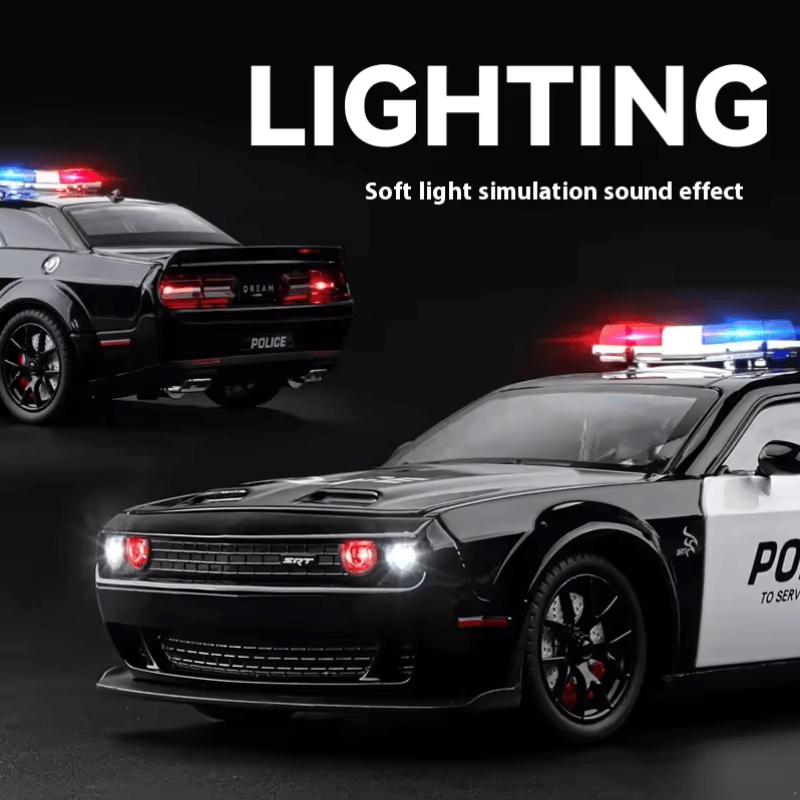 1/24 Scale Dodge Challenger SRT Hellcat Die-cast Model Police Car