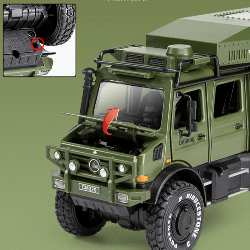 1/28 Scale Unimog Alloy Touring Car Model