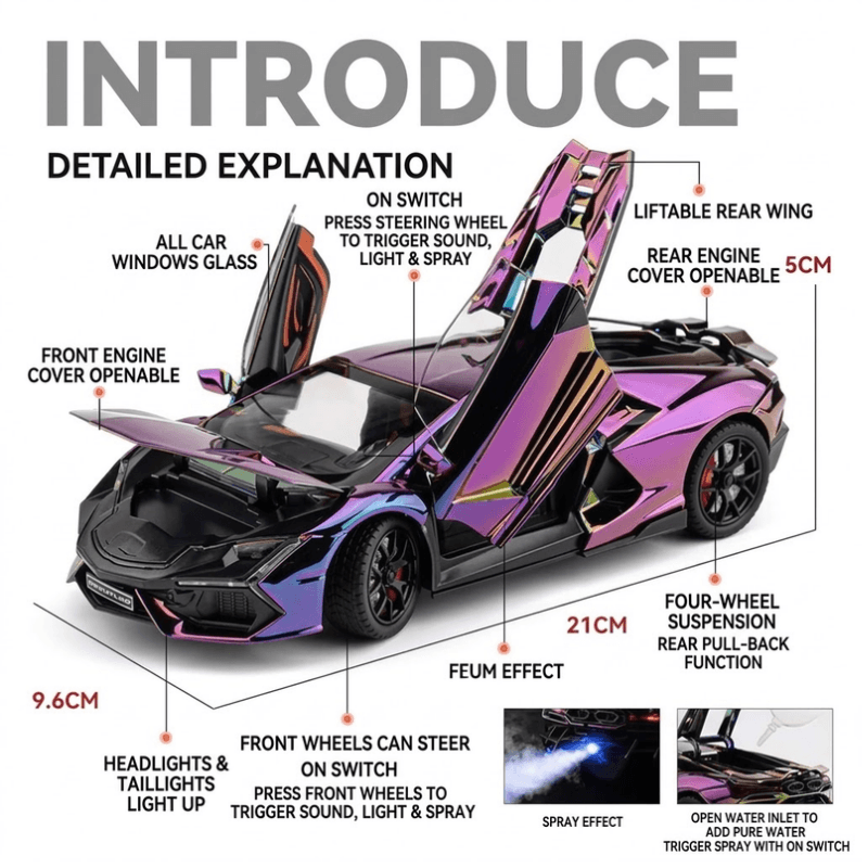 1/24 Scale Lamborghini Revuelto Die-cast Model Car