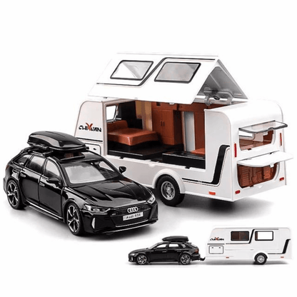 1/32 Scale Audi RS6 With RV Diecast Model Car