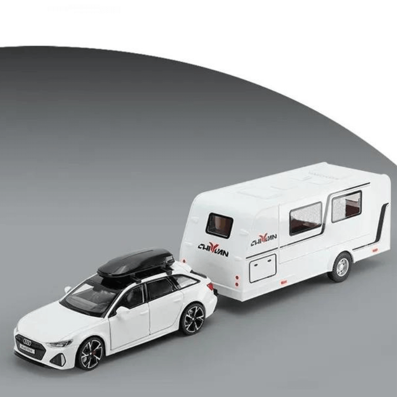 1/32 Scale Audi RS6 With RV Diecast Model Car