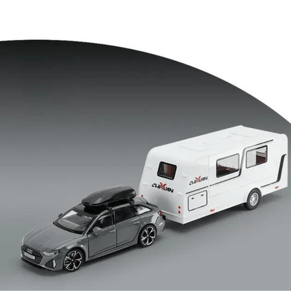 1/32 Scale Audi RS6 With RV Diecast Model Car