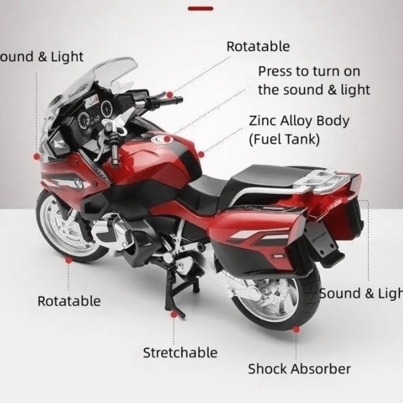 1/12 Scale BMW R1250 RT Alloy Die-cast Moto  Model