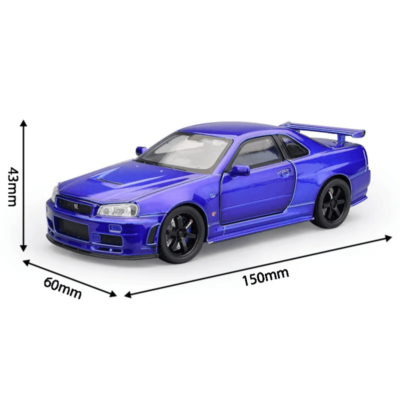 1/32 Scale Nissan GT-R R34 Die-cast Model Car