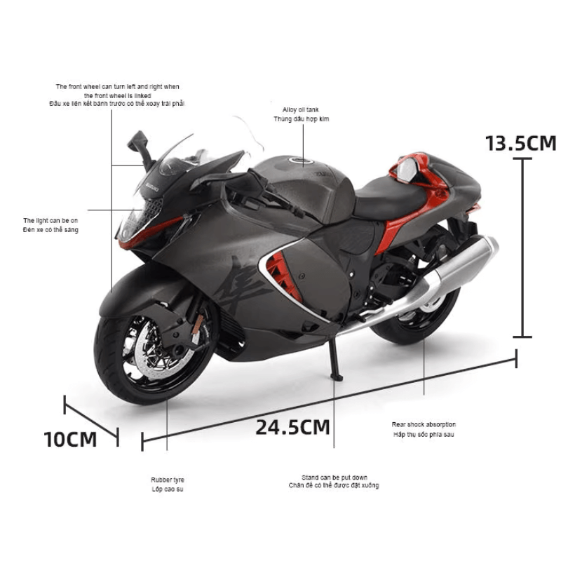 1/9 Scale Suzuki Hayabusa GSX-1300R Die-cast Model Car