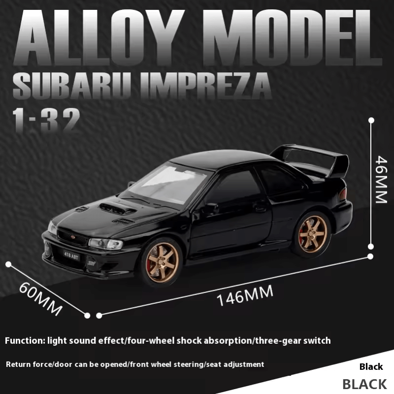 1/32 Scale Subaru Impreza WRX Die-cast Model Car