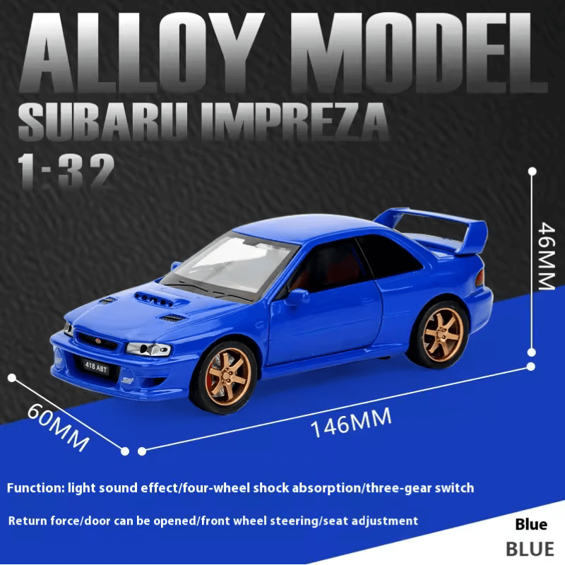 1/32 Scale Subaru Impreza WRX Die-cast Model Car