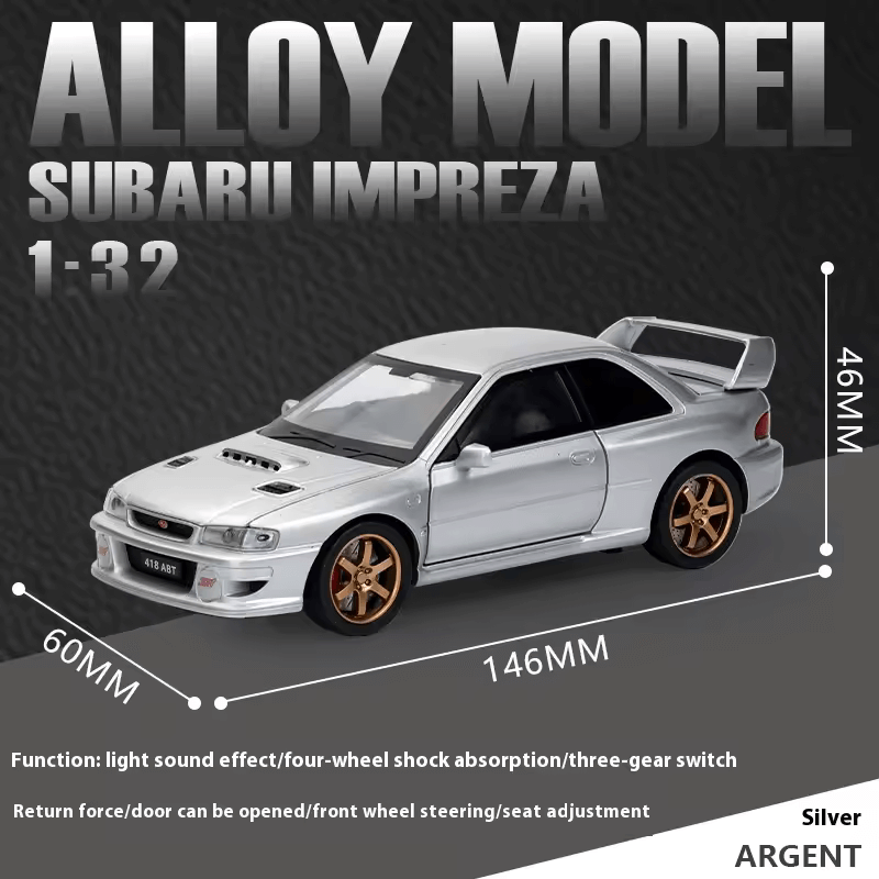 1/32 Scale Subaru Impreza WRX Die-cast Model Car