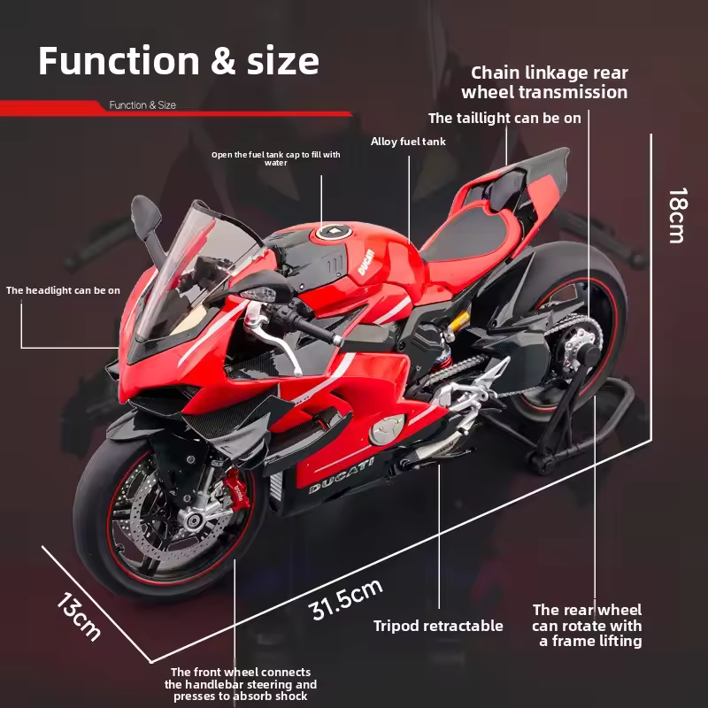1/7 Large Size Ducati V4 Die-cast Model