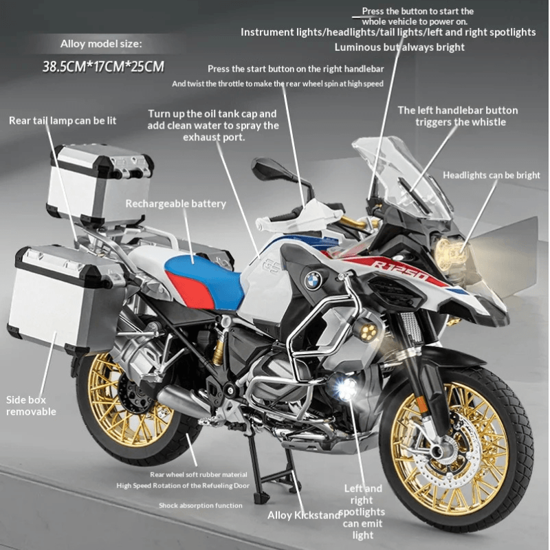 1/6 Scale BMW R 1250 GS Remote Control Die-cast Model