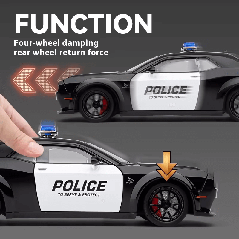 1/24 Scale Dodge Challenger SRT Hellcat Die-cast Model Police Car