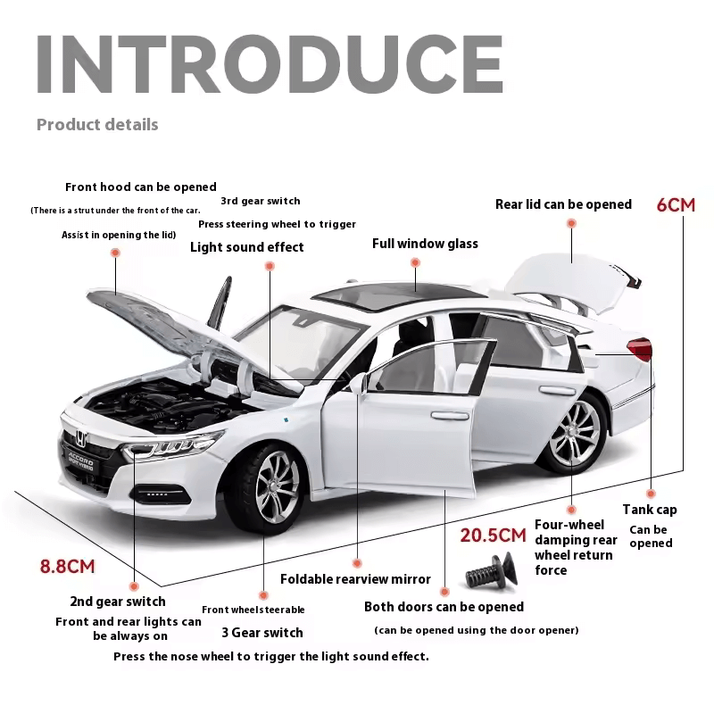 1/24 Scale Honda Accord Die-cast Model Car