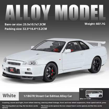 1/18 Scale Nissan Skyline GT-R R34 Die-Cast Model Car
