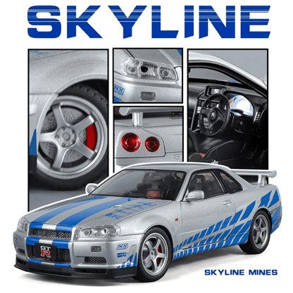 1/18 Scale Nissan Skyline GT-R R34 Die-Cast Model Car