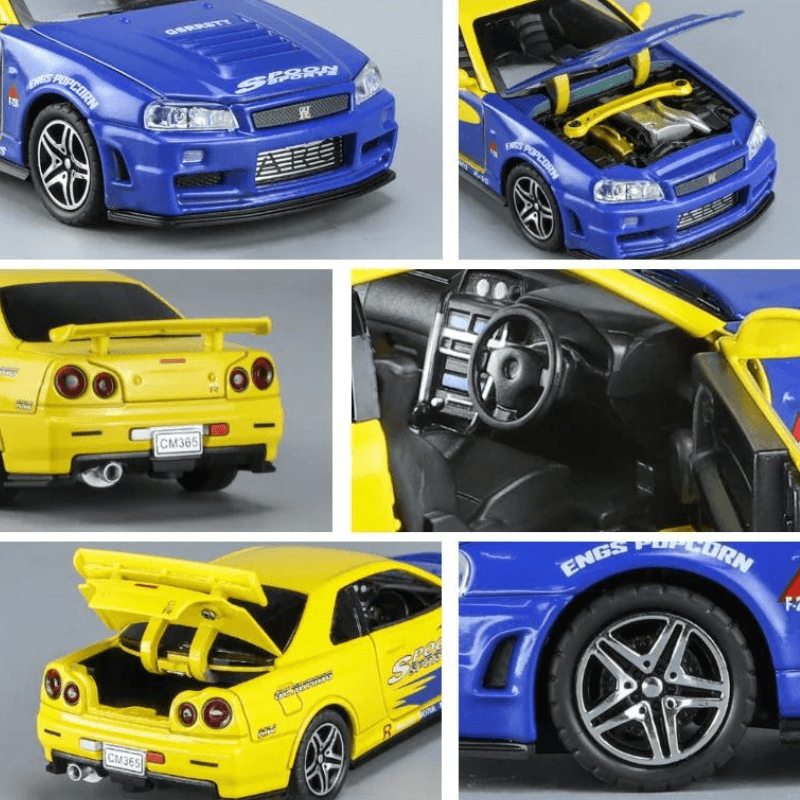 1/32 Scale Nissan GT-R R34 Die-cast Model Car