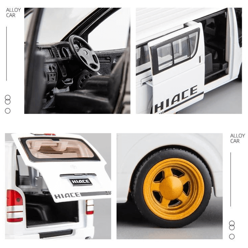 1/32 Scale Toyota Hiace Full Open Die-cast Model car