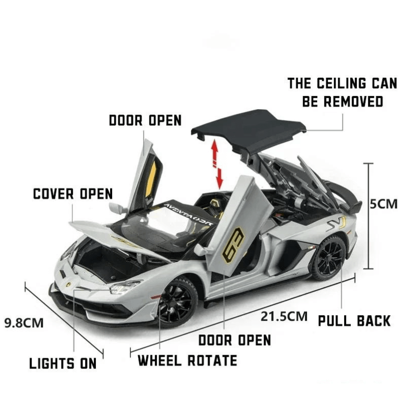 1/24 Scale Lamborghini Aventador SVJ 63 Die-cast Model Car