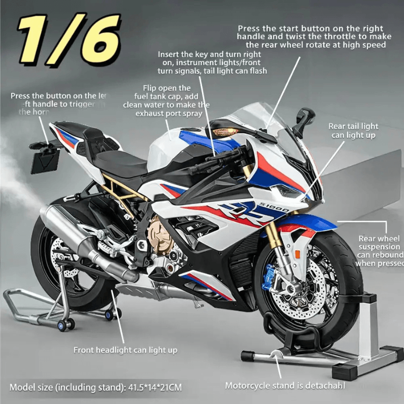 1/6 Large Size BMW S1000 RR Die-cast Model