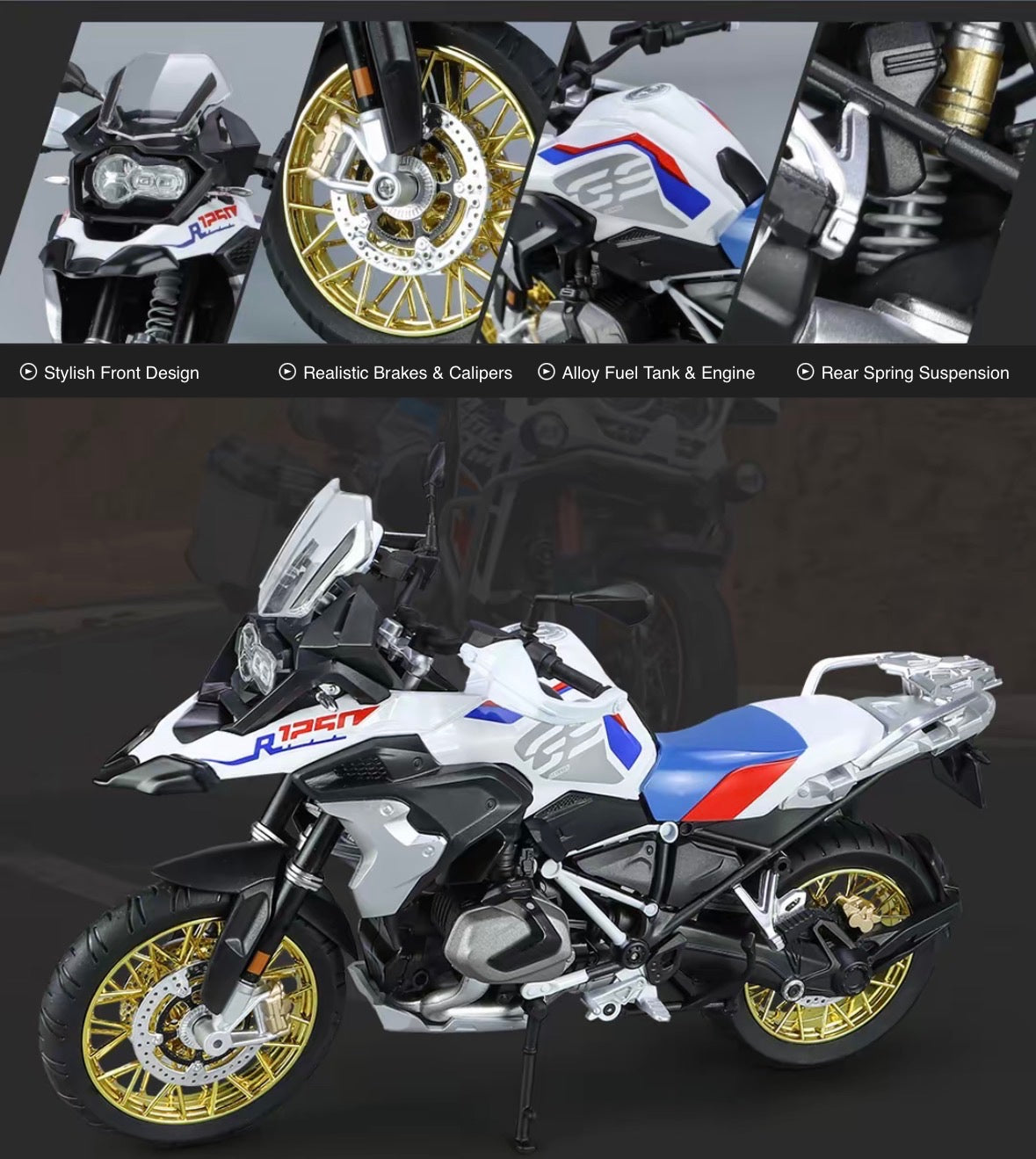 1/9 Scale BMW R1250 GS Motorcycle Model
