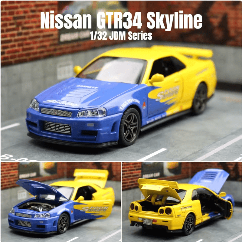 1/32 Scale Nissan GT-R R34 Die-cast Model Car