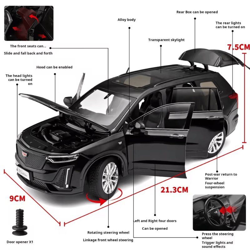 1/24 Scale Cadillac XT6 Die-cast Model Car