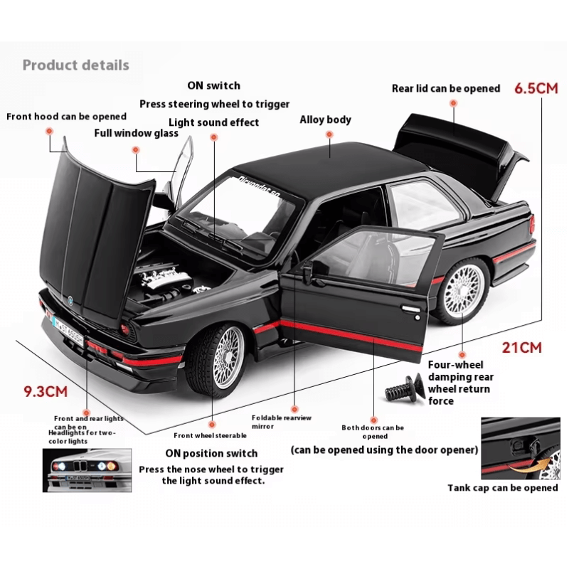 1/24 Scale BMW E30 M3 Die-cast Model Car