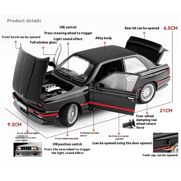 1/32 Scale BMW E30 M3 Die-cast Model Car